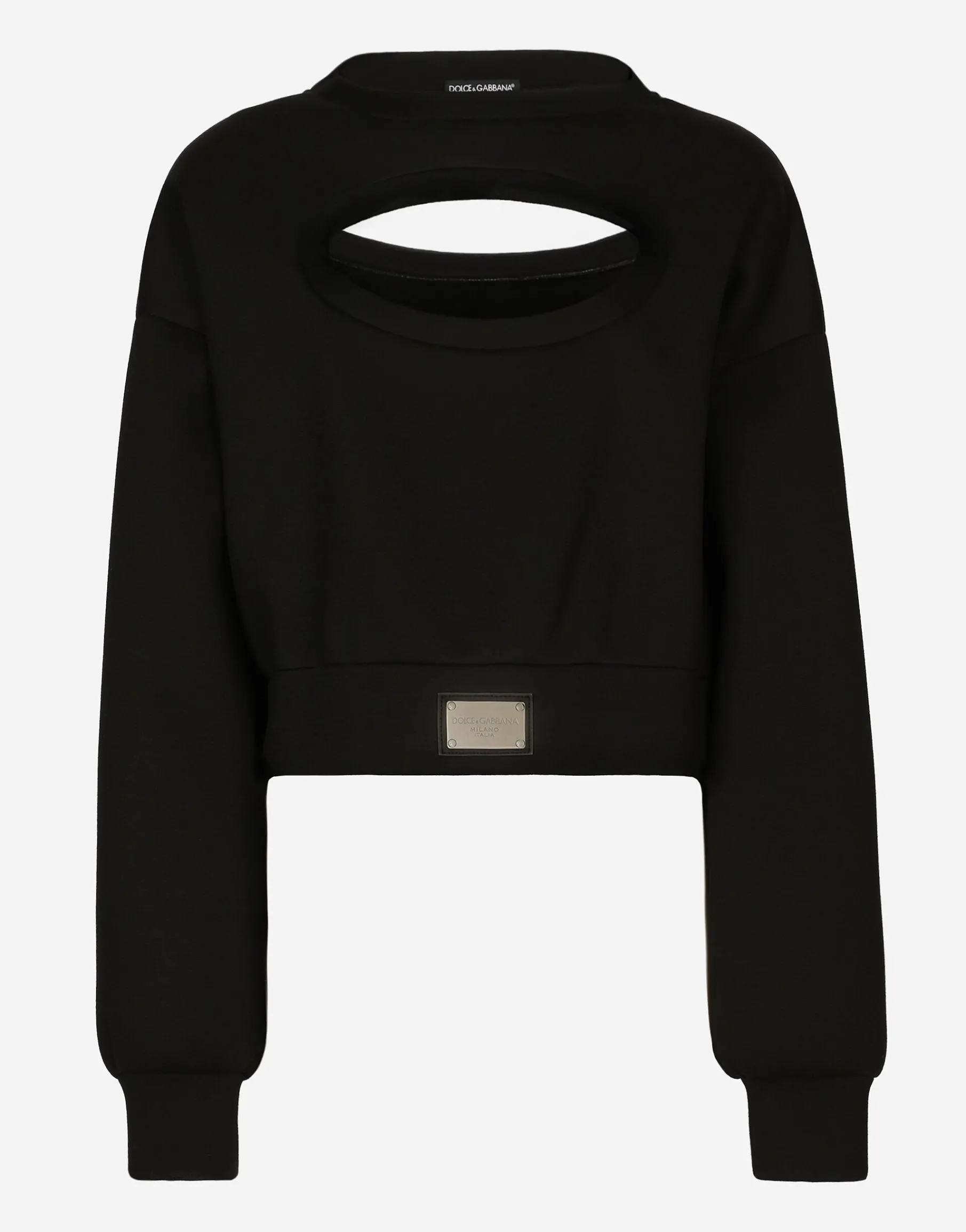 Technical jersey sweatshirt with cut-out and Dolce&Gabbana tag