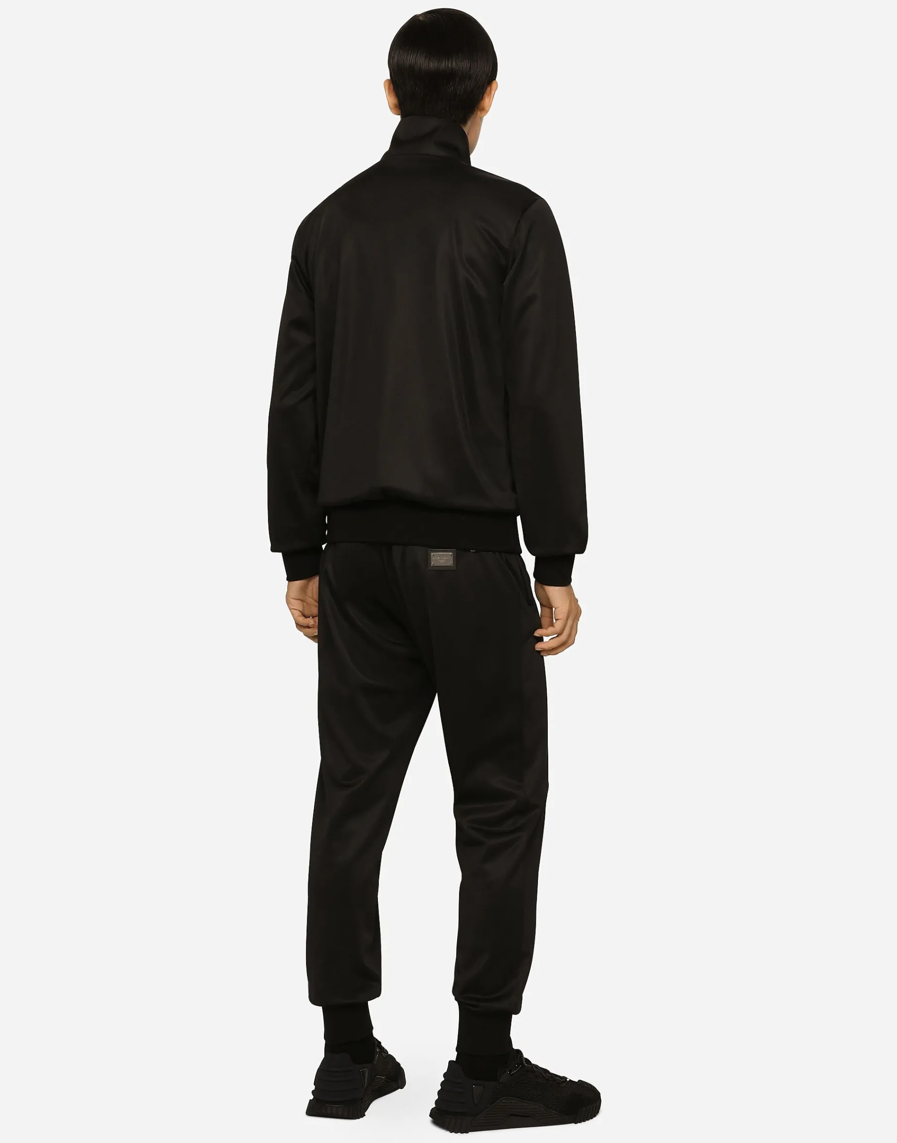 Technical jersey sweatshirt with branded tag