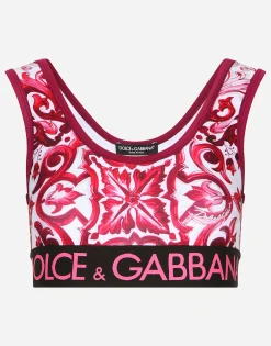 Technical jersey top with branded elastic band