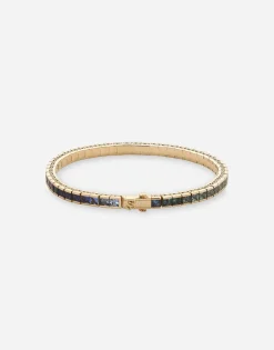 Tennis bracelet in yellow gold 18kt with multicolor sapphires
