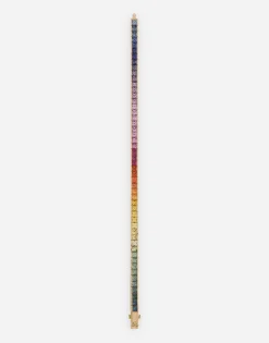 Tennis bracelet in yellow gold 18kt with multicolor sapphires