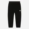 Terrycloth jogging pants with logo tag