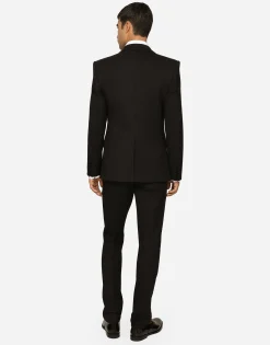 Three-piece Sicilia-fit suit in stretch wool