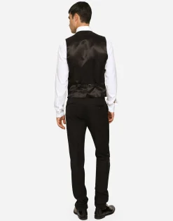 Three-piece Sicilia-fit suit in stretch wool