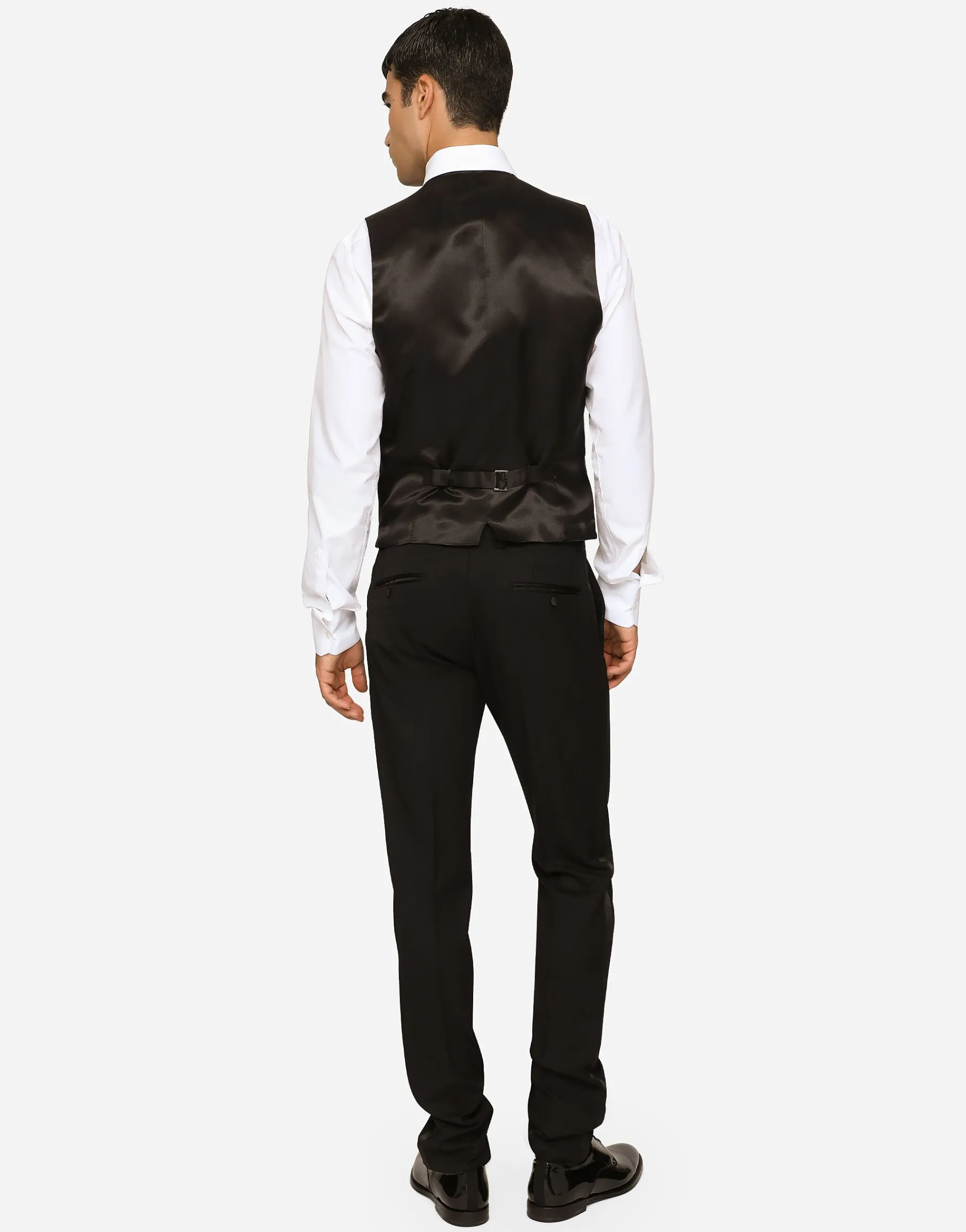 Three-piece Sicilia-fit suit in stretch wool