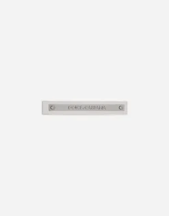 Tie clip with logo tag