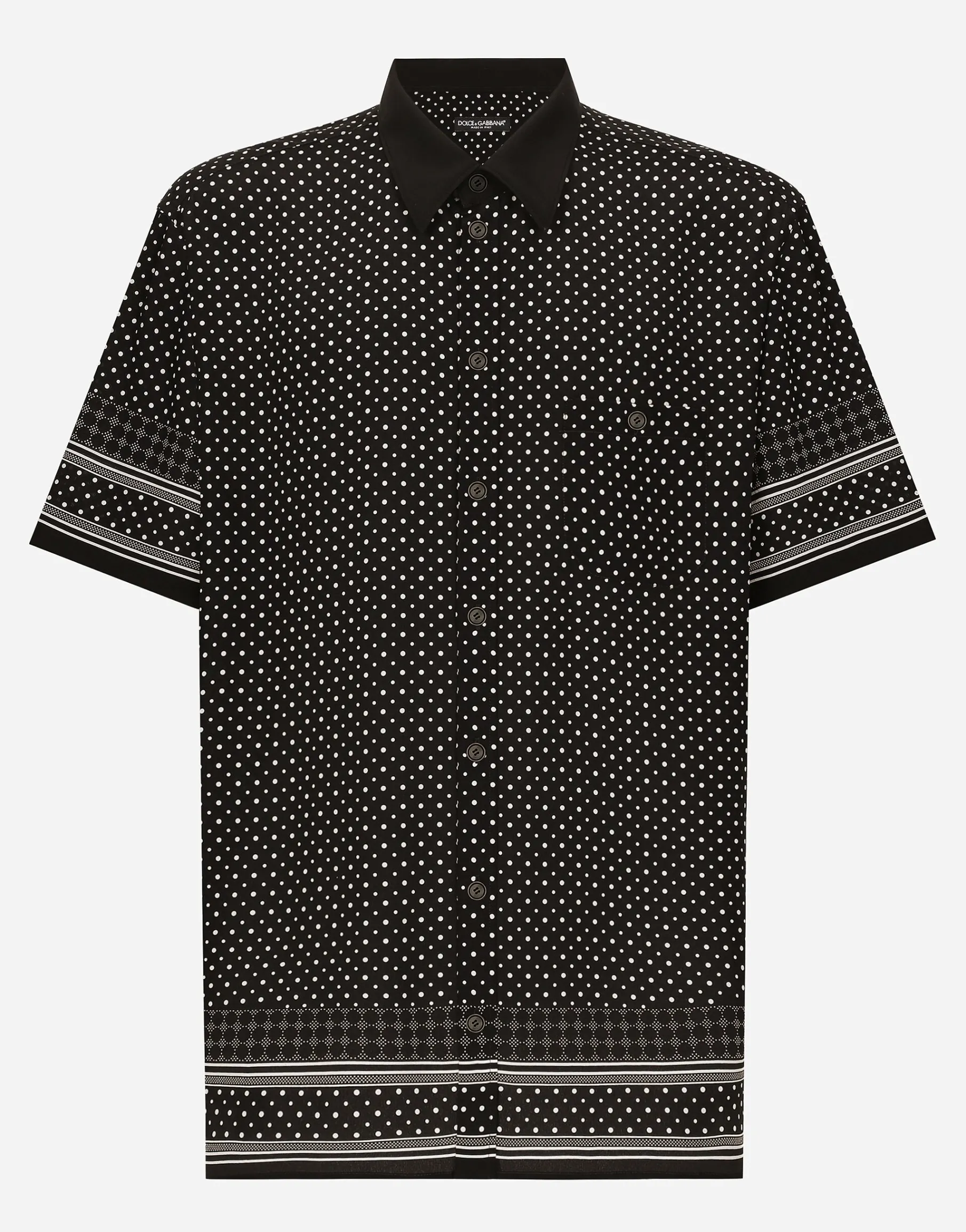 Tie-print silk Hawaiian shirt