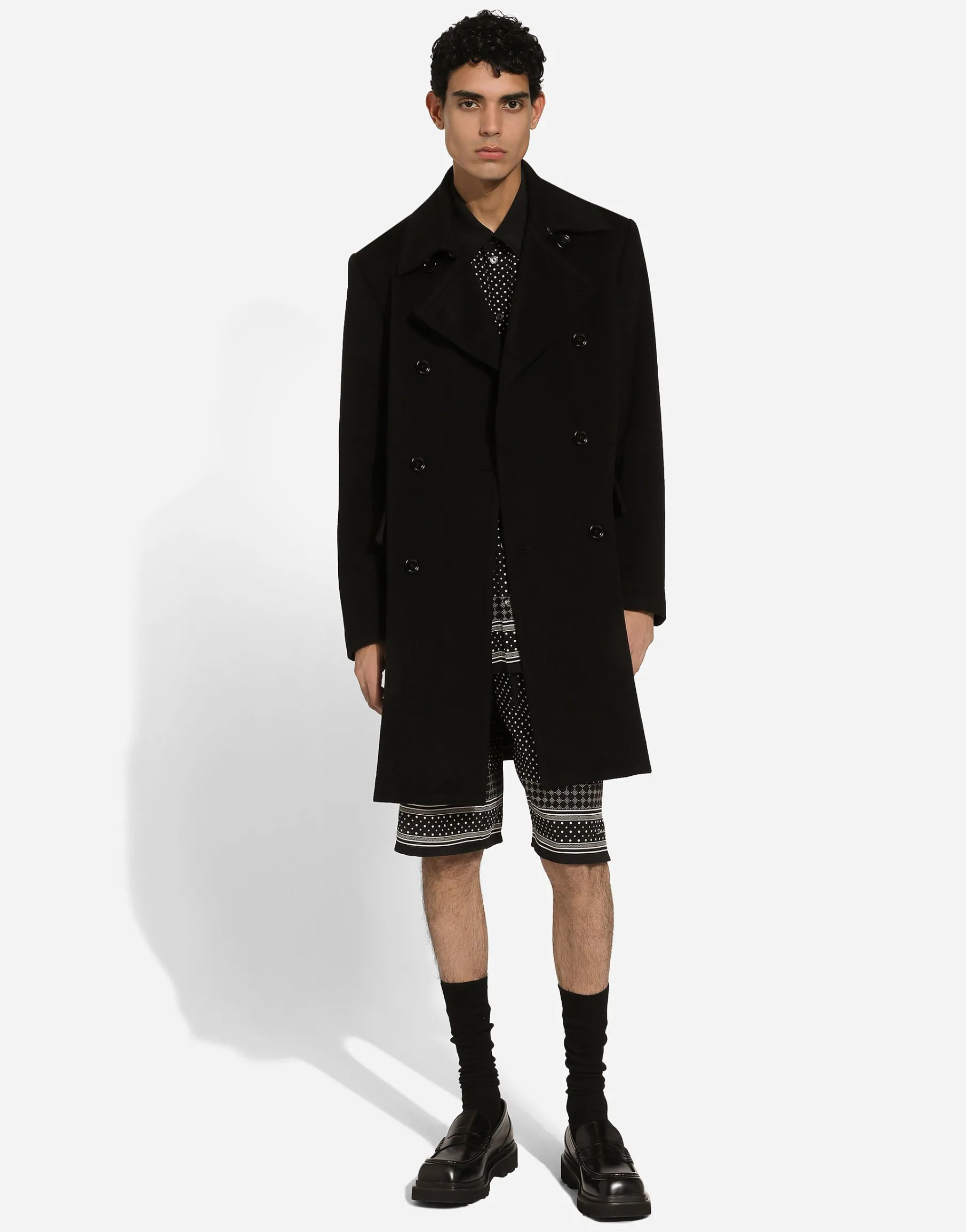 Tie-print silk jogging shorts