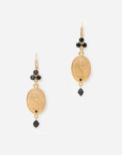 Tradition earrings in yellow 18kt gold with medals