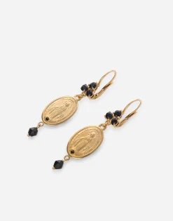 Tradition earrings in yellow 18kt gold with medals