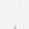 Tradition pendant in pink and white gold 18kt with rubies diamonds