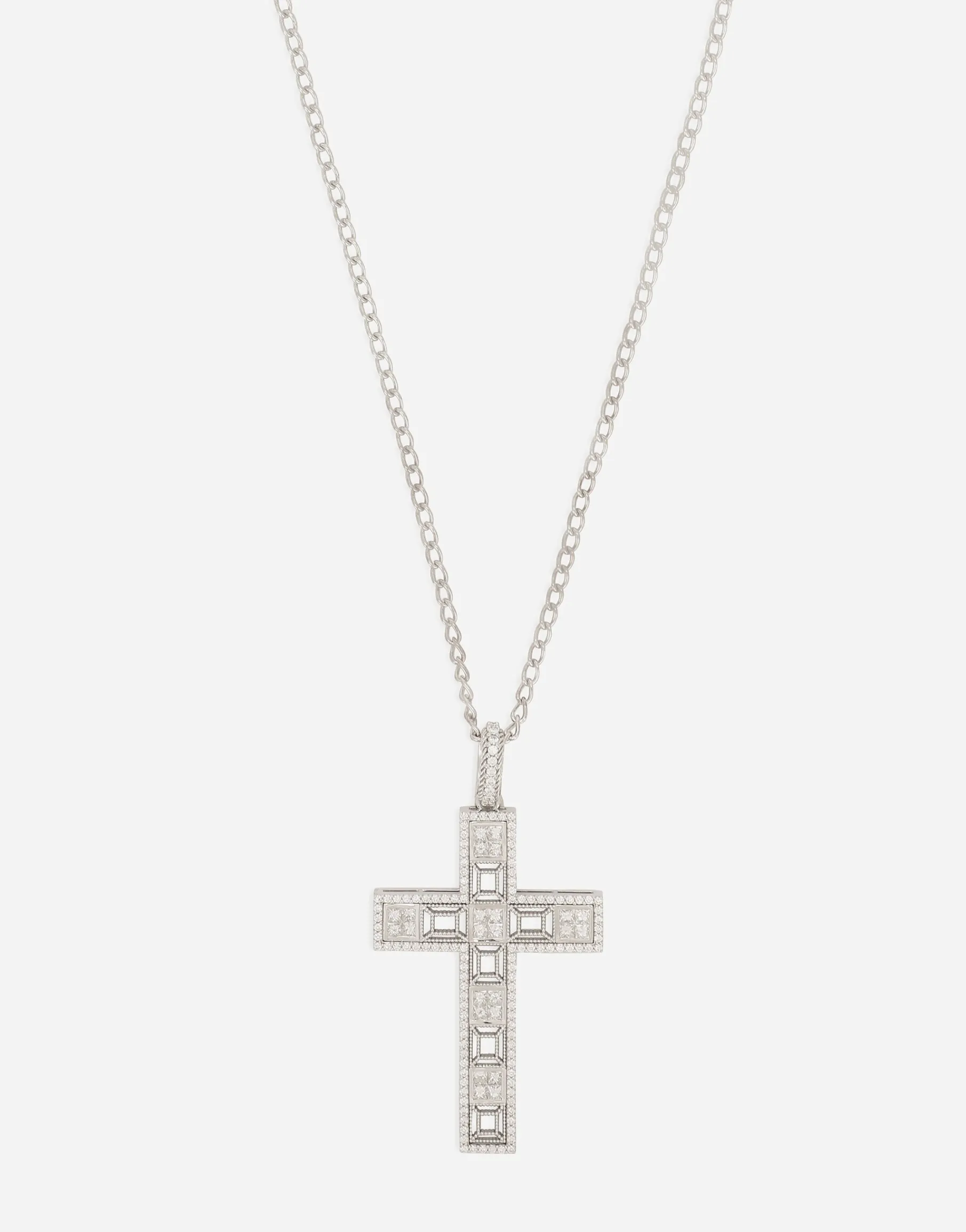 Tradition pendant in white gold 18Kt with rubies and diamonds