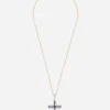 Tradition pendant in yellow and white gold 18Kt with blue sapphires and diamonds