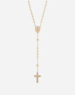 Tradition yellow gold rosary necklace