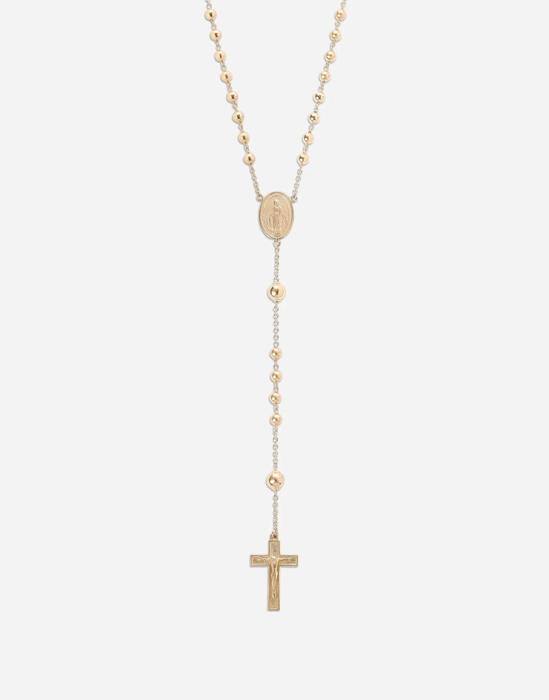 Tradition yellow gold rosary necklace