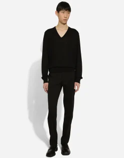 Trousers in stretch wool