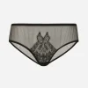 Tulle briefs with lace inlay