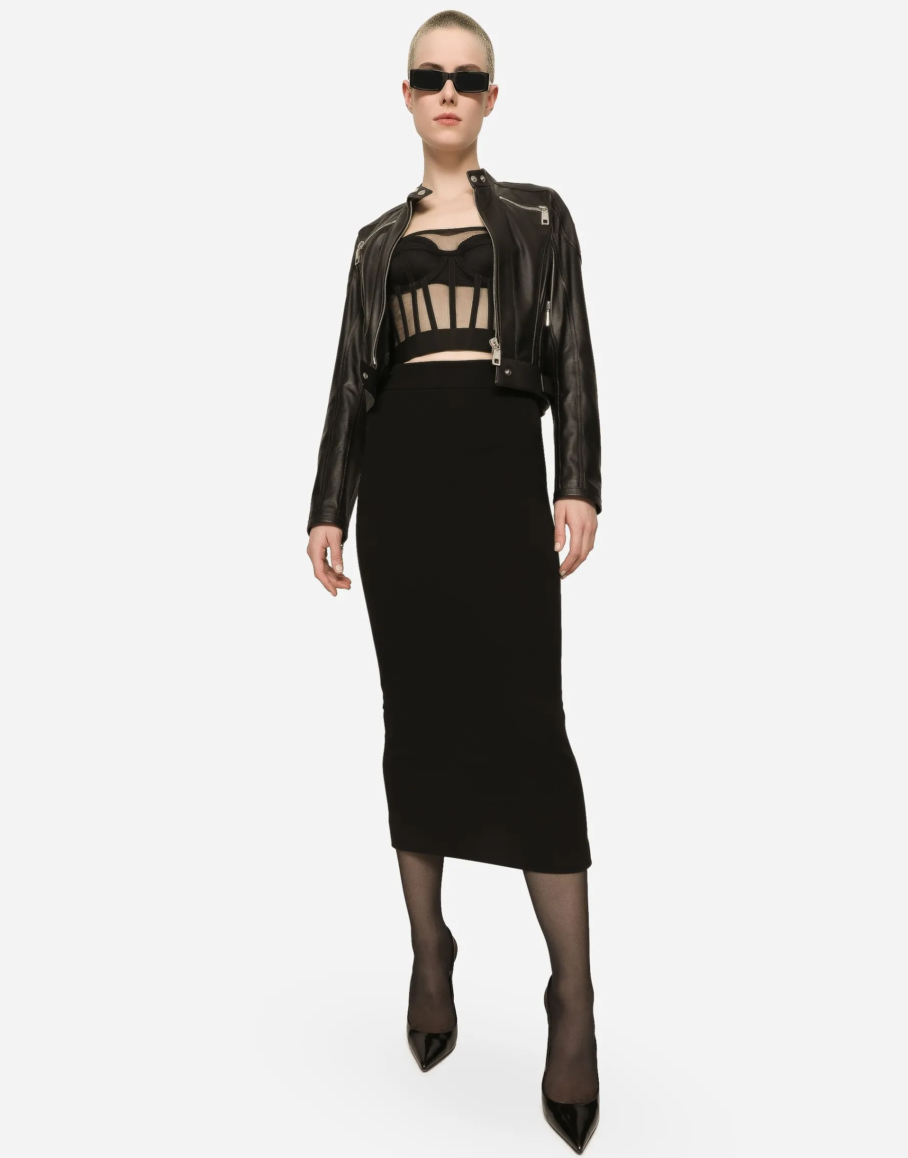 Tulle bustier top with boning