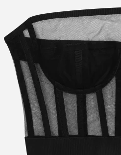 Tulle bustier top with boning