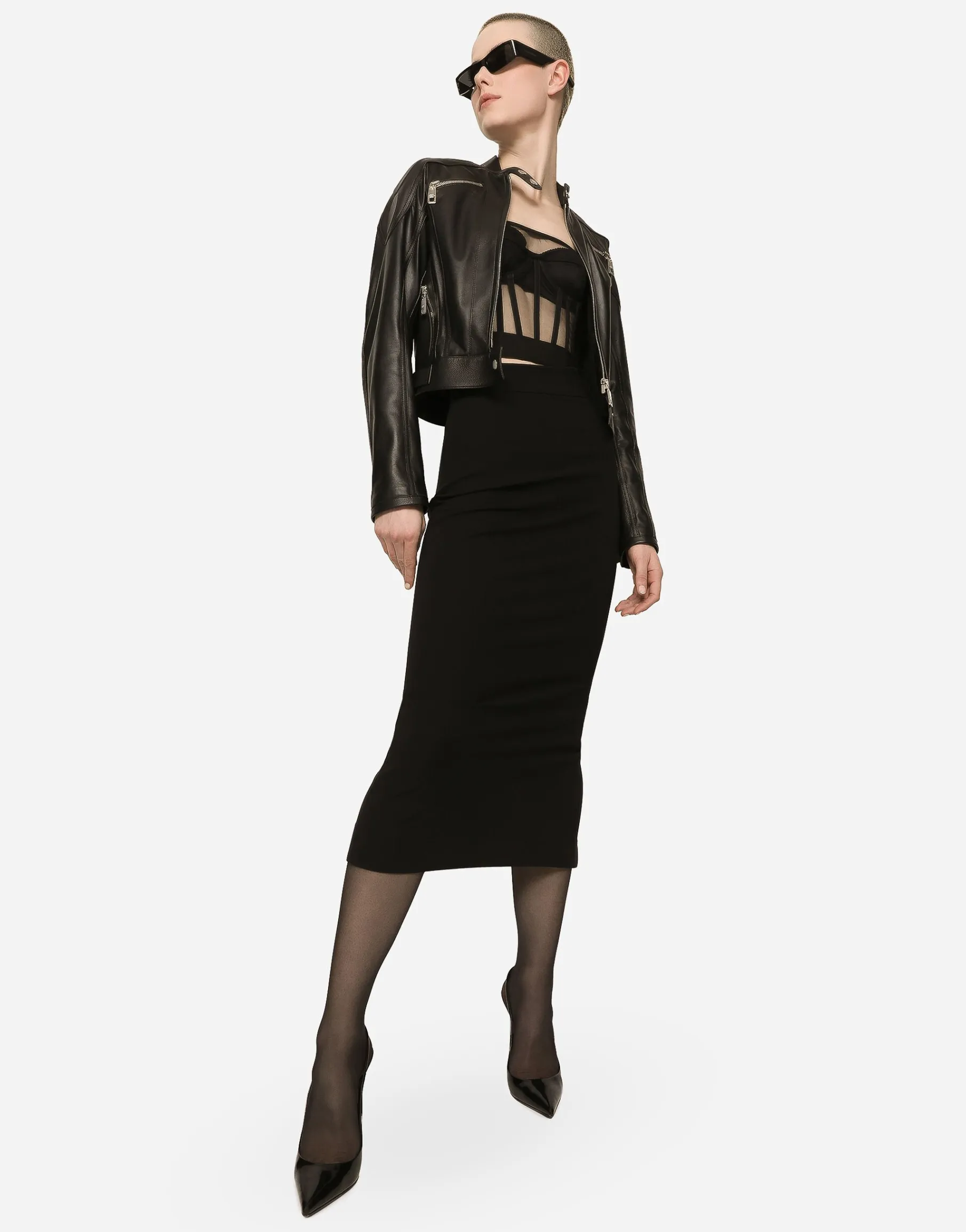 Tulle bustier top with boning