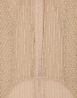 Tulle calf-length dress with corset details