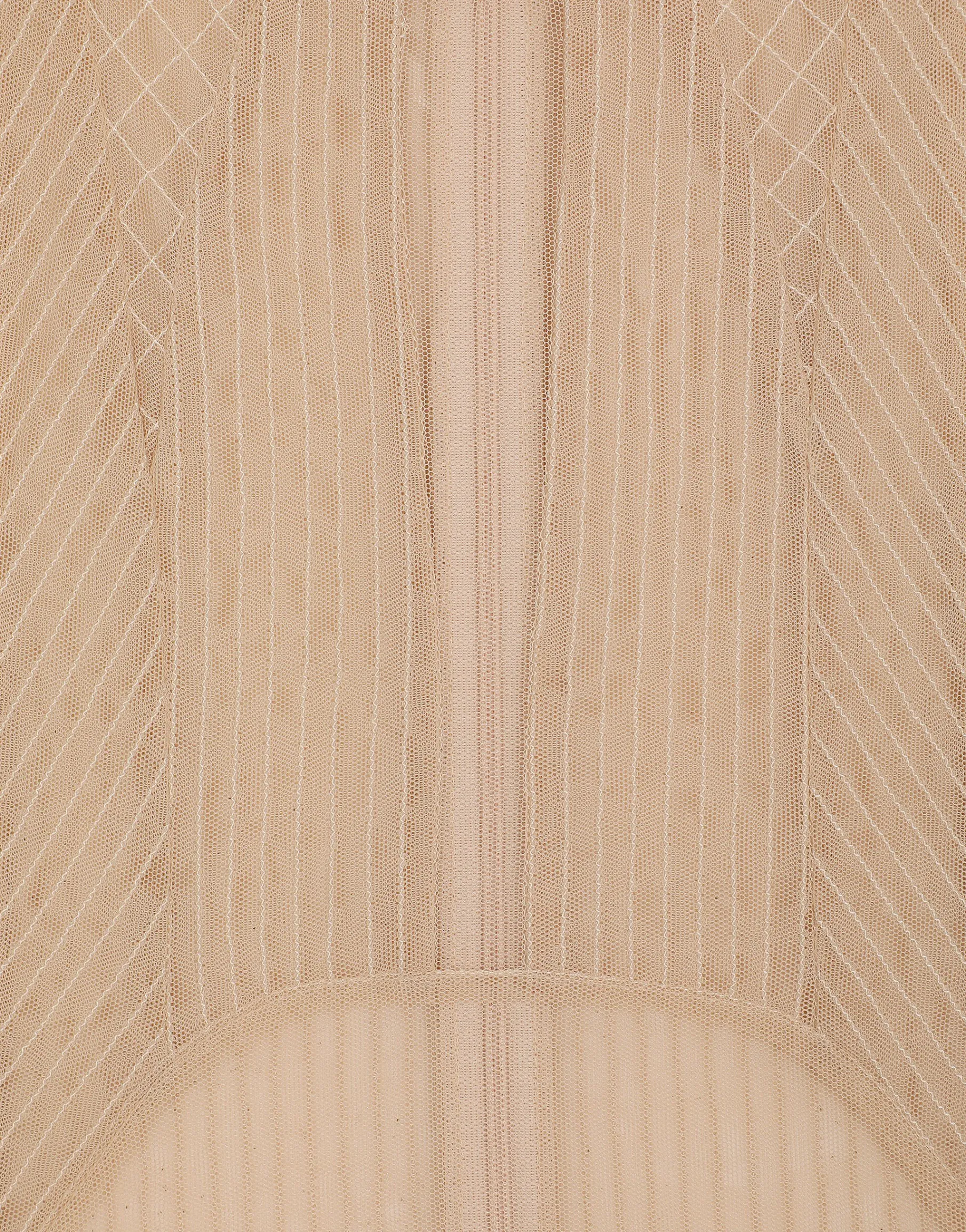 Tulle calf-length dress with corset details