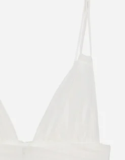 Tulle draped calf-length dress