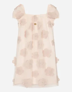 Tulle dress with 3D flowers