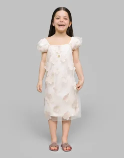 Tulle dress with 3D flowers