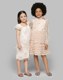 Tulle dress with 3D flowers