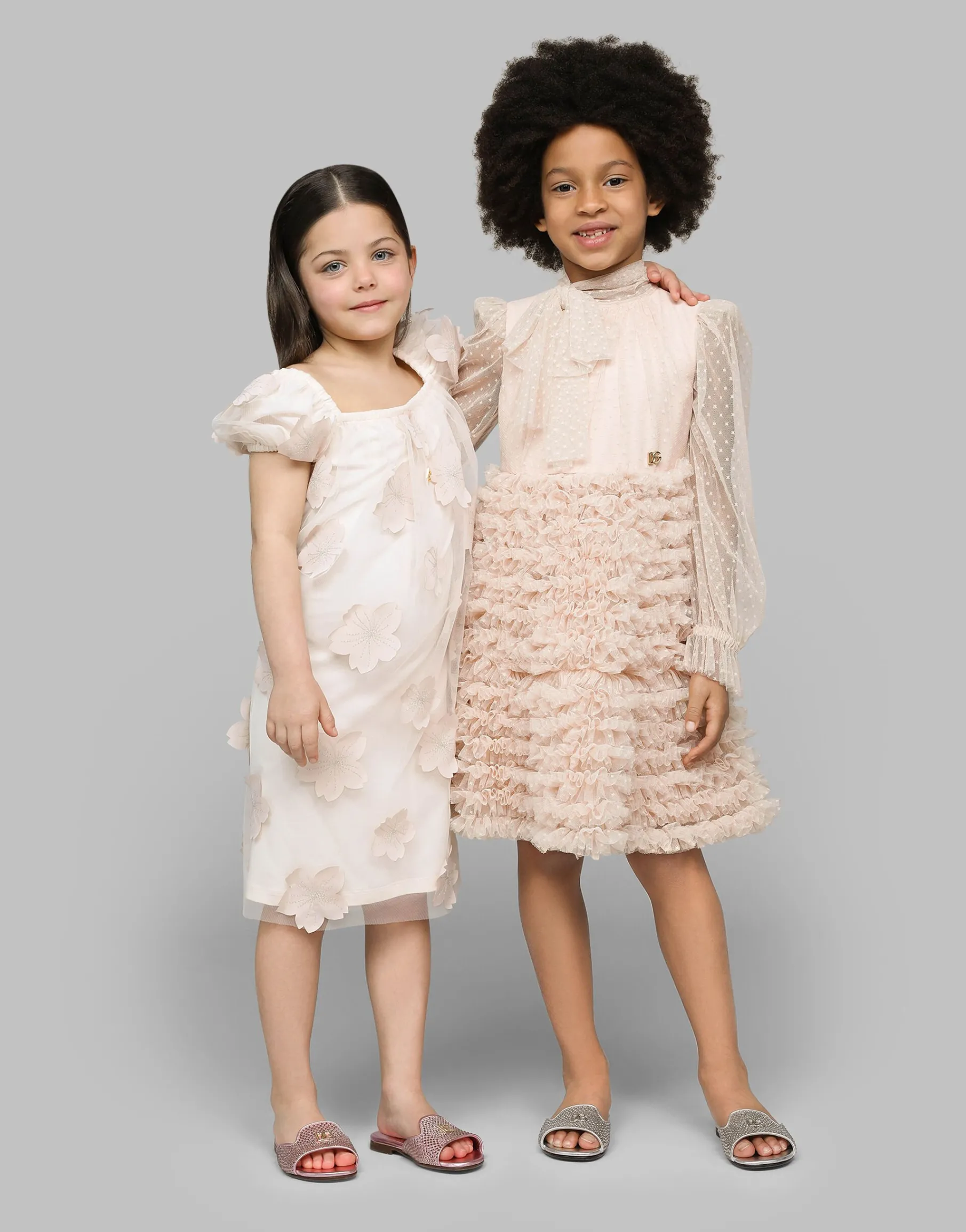 Tulle dress with 3D flowers
