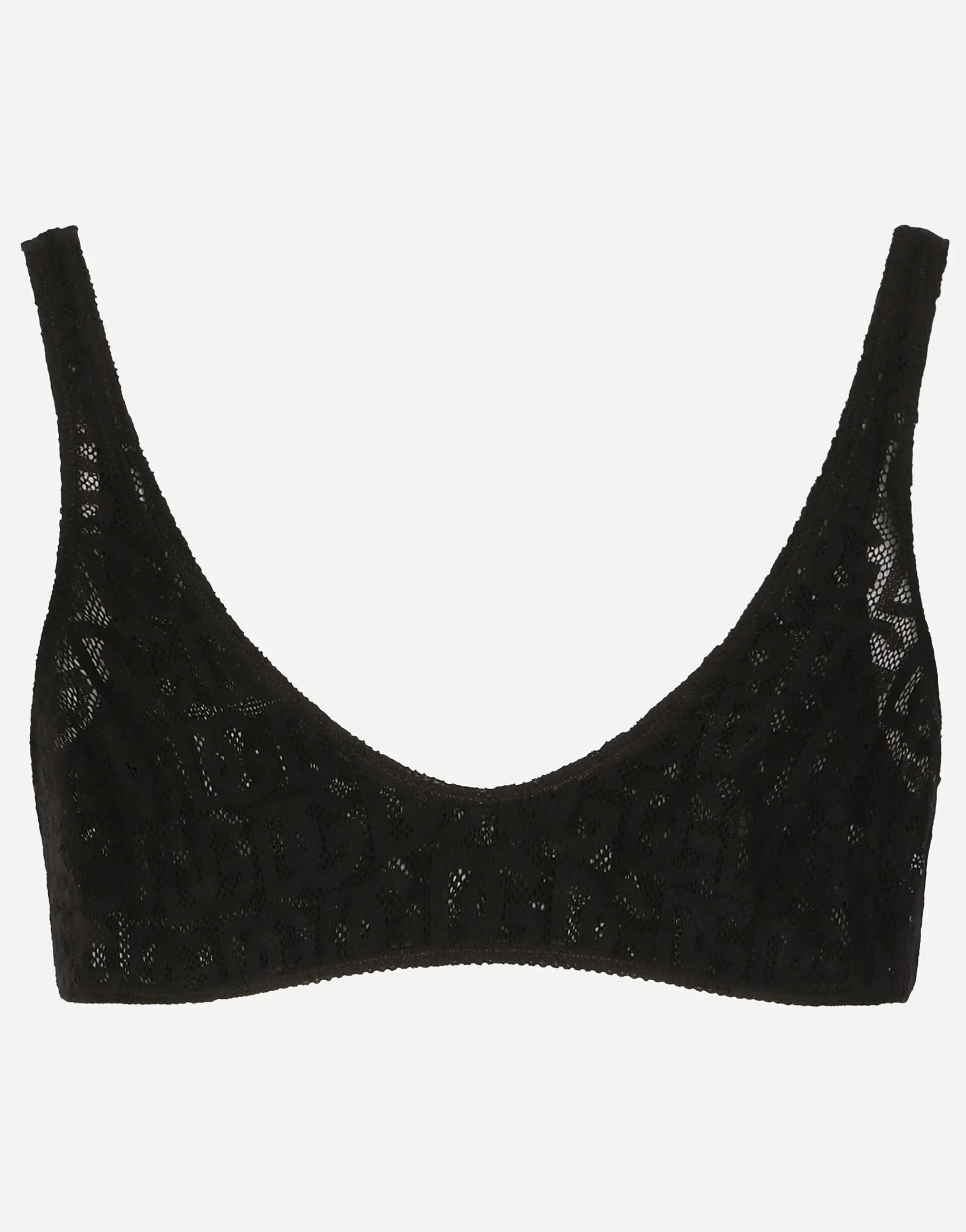 Tulle jacquard top with all-over DG logo