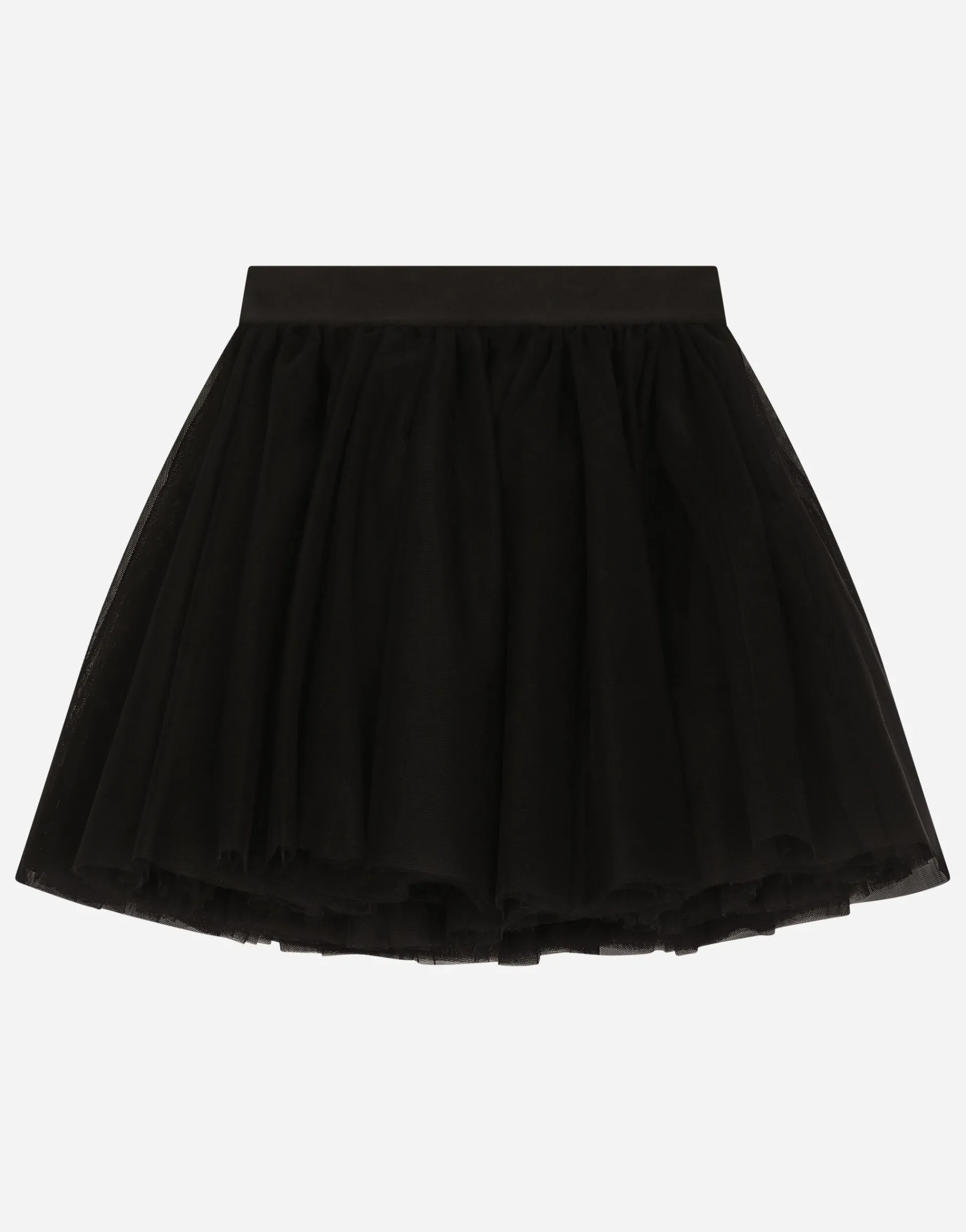 Tulle midi skirt with branded elastic