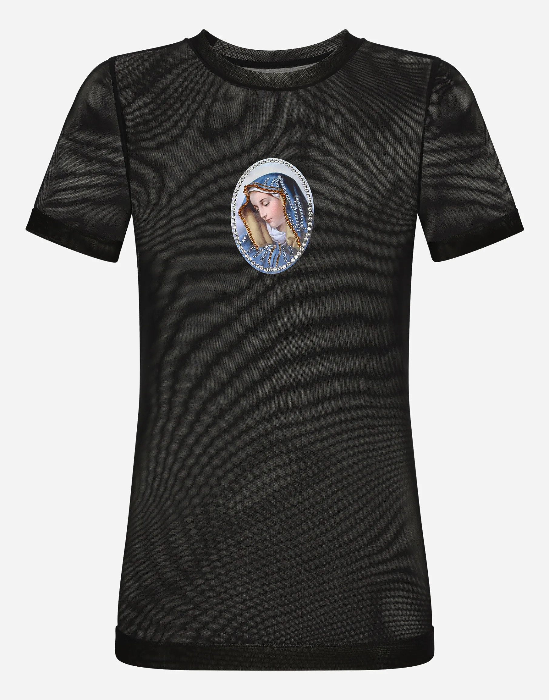 Tulle T-shirt with sacred image patch