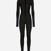Tulle turtle-neck jumpsuit