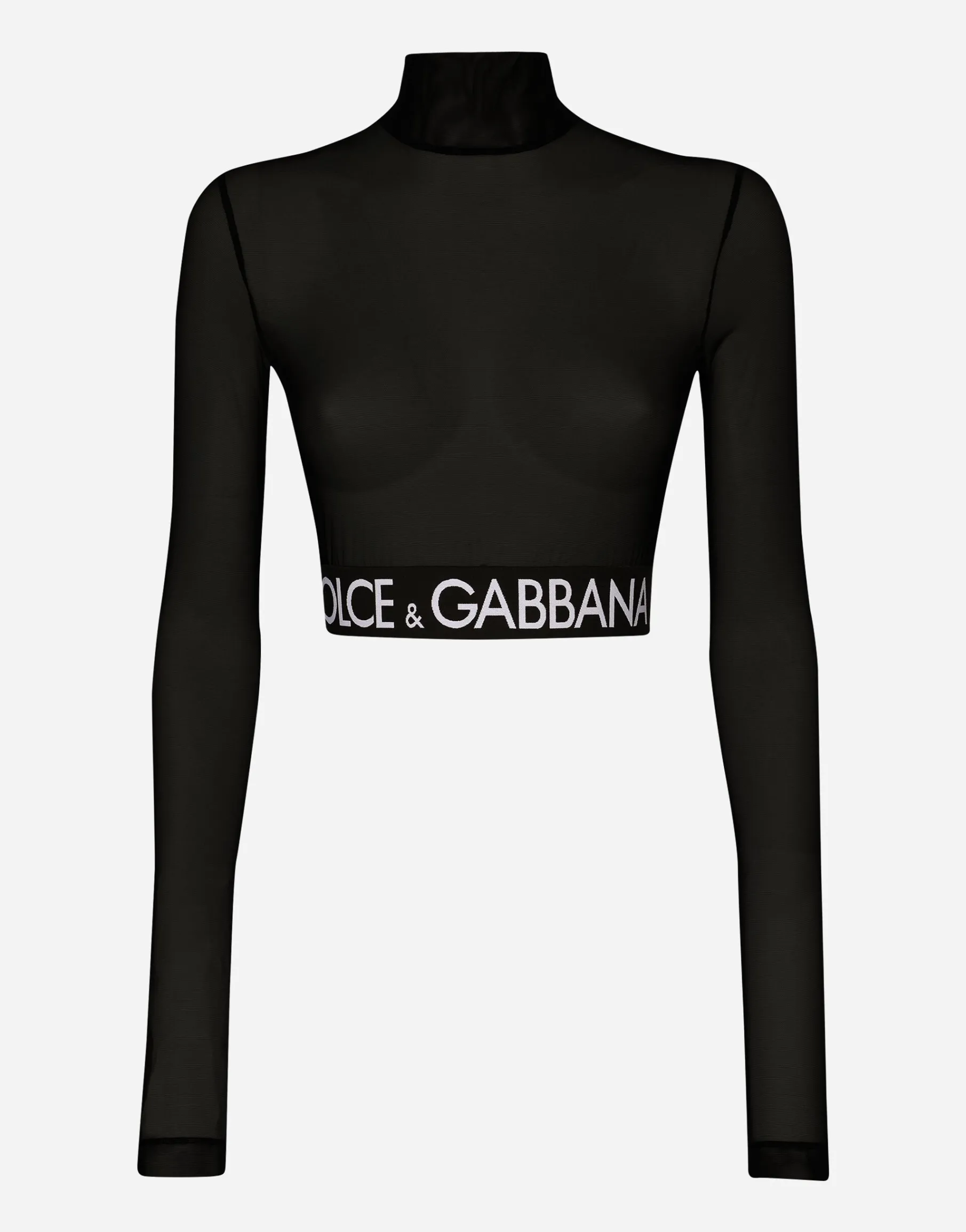 Tulle turtle-neck top