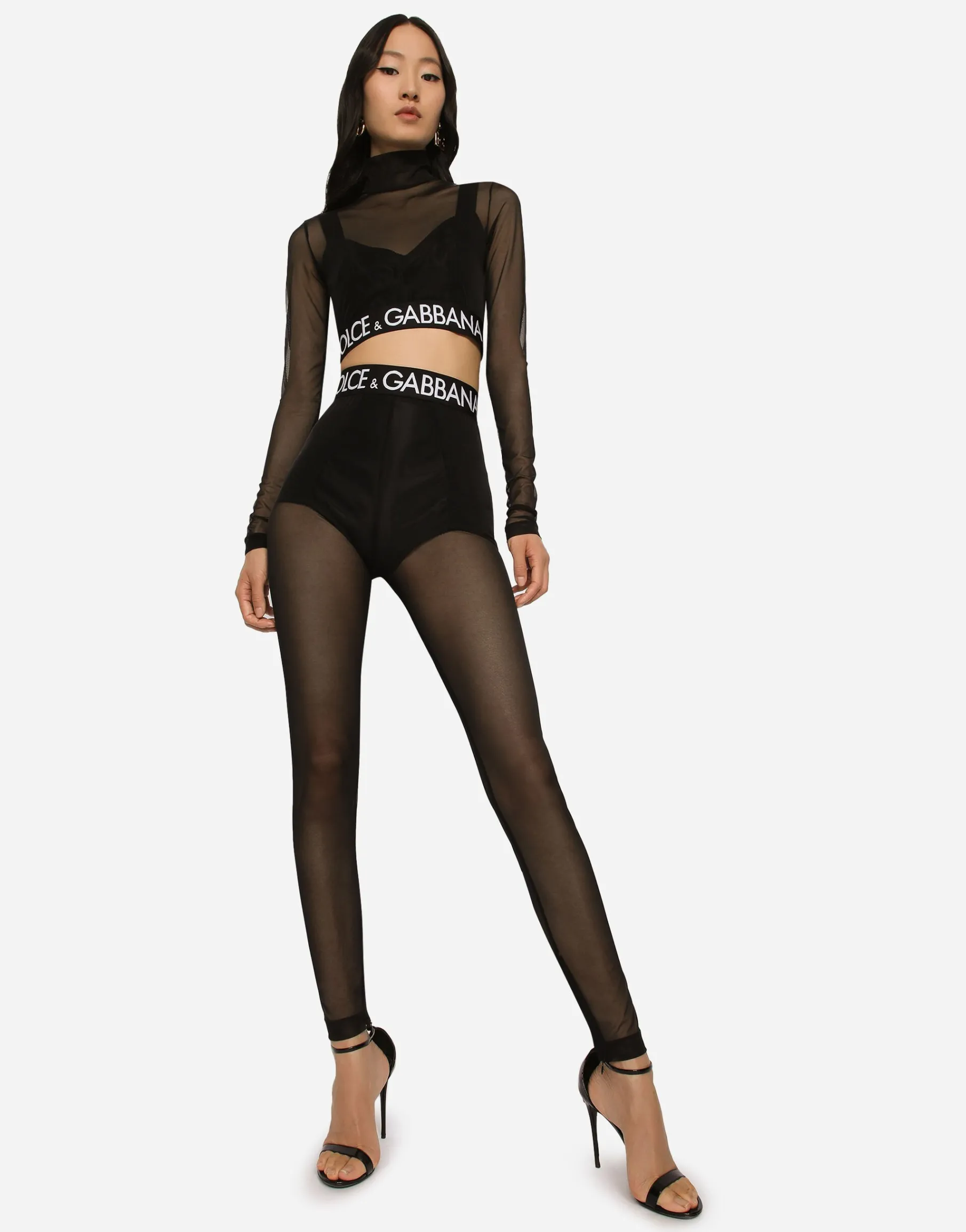 Tulle turtle-neck top