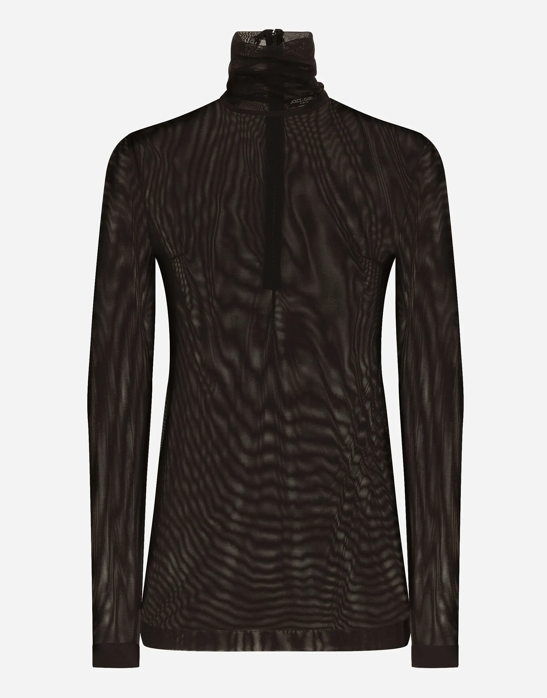 Tulle turtle-neck top with DG logo