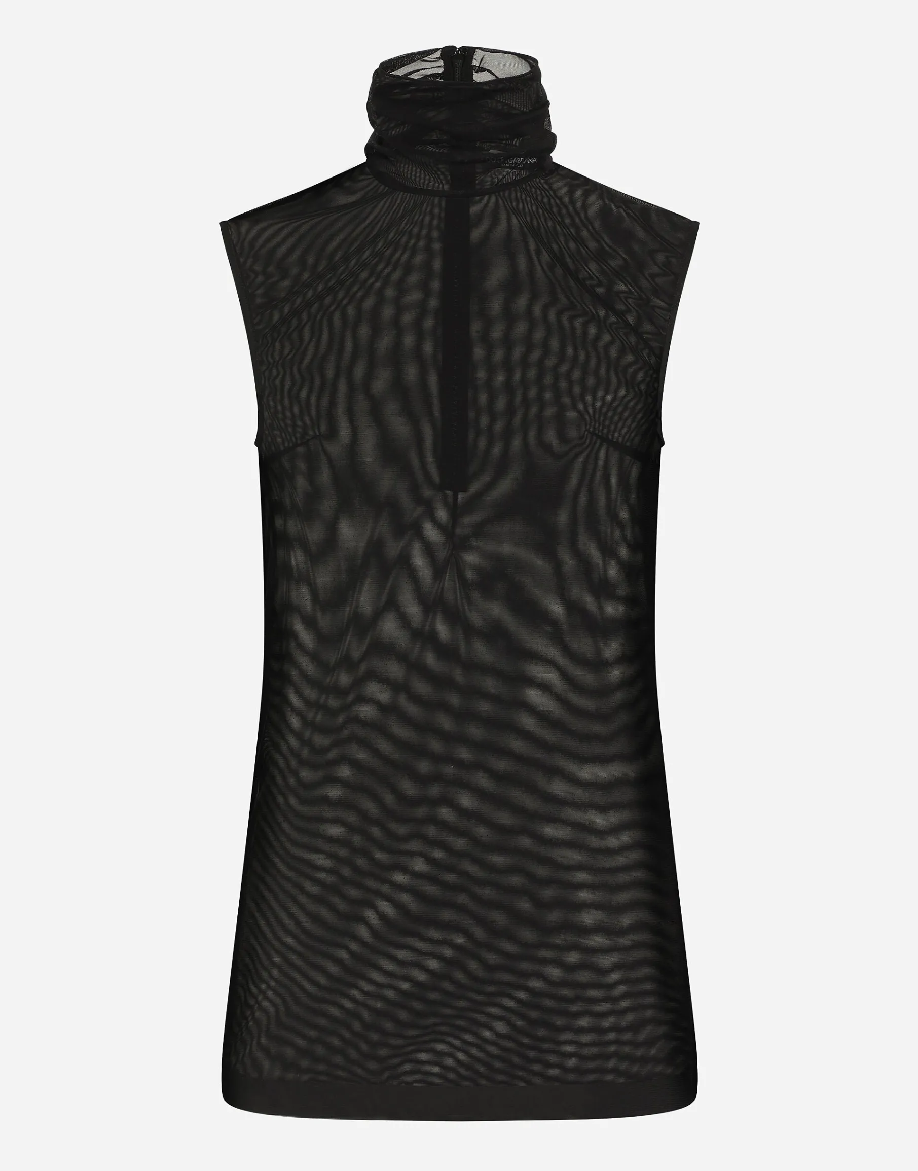 Tulle turtle-neck top with DG logo