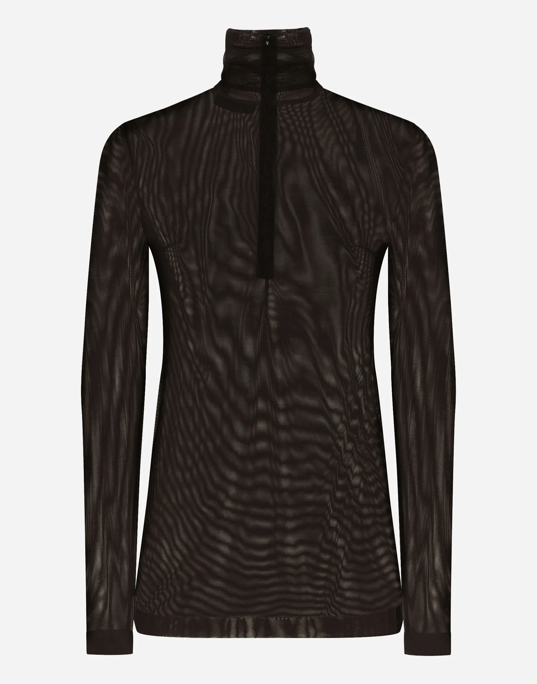 Tulle turtle-neck top with DG logo