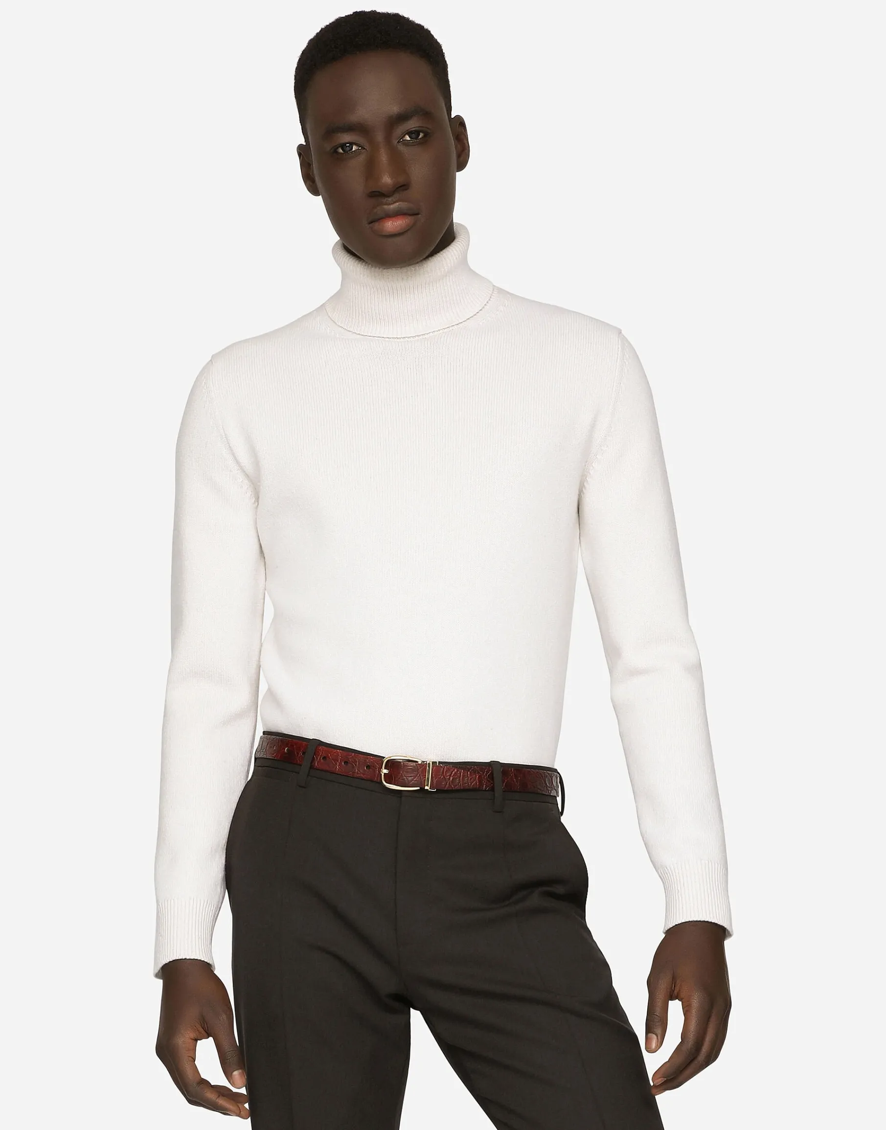 Turtle-neck sweater in virgin wool