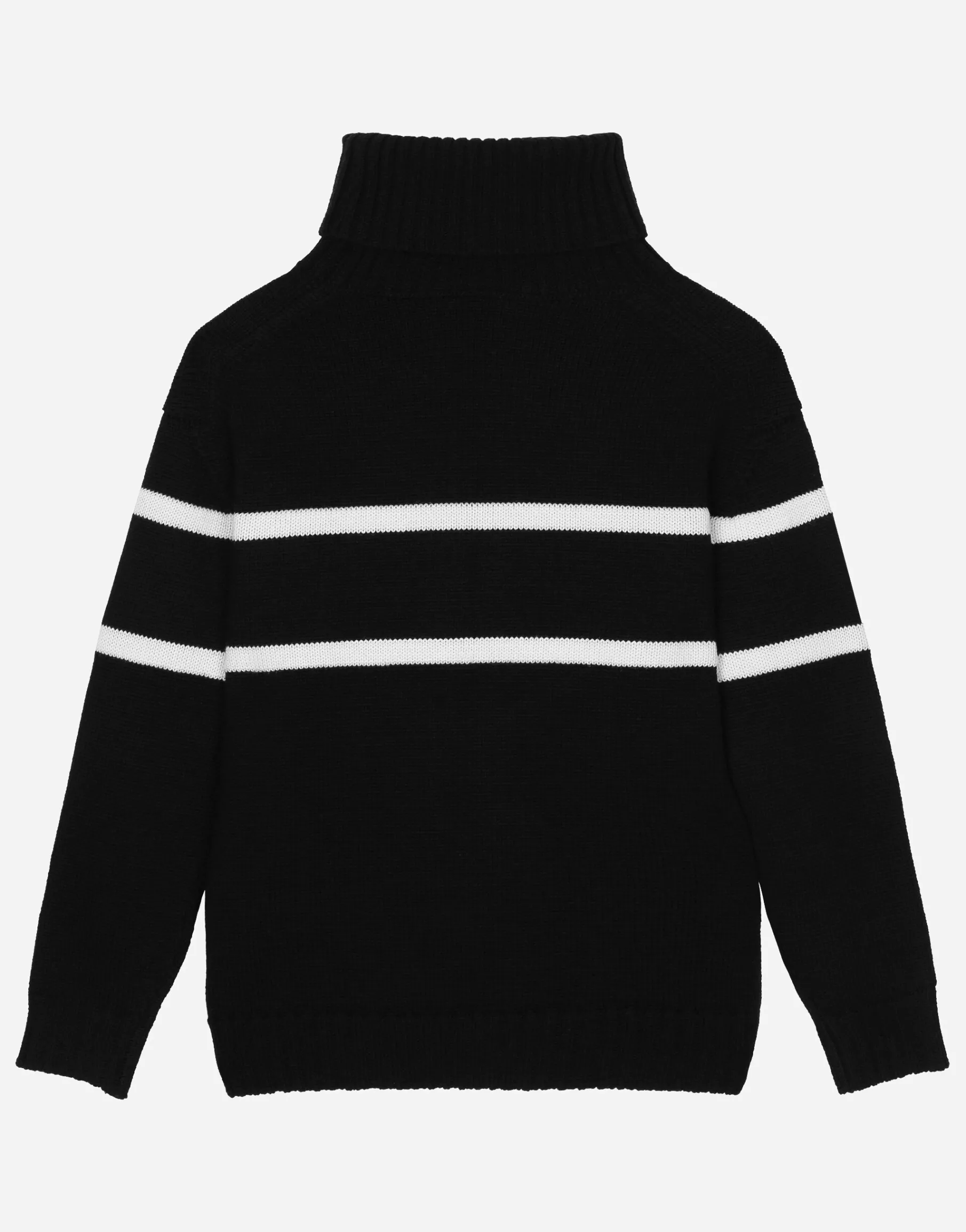 Turtle-neck sweater with logo inlay