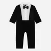 Tuxedo onesie in cotton