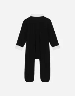Tuxedo onesie in interlock and poplin
