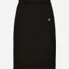 Tweed midi skirt with DG logo