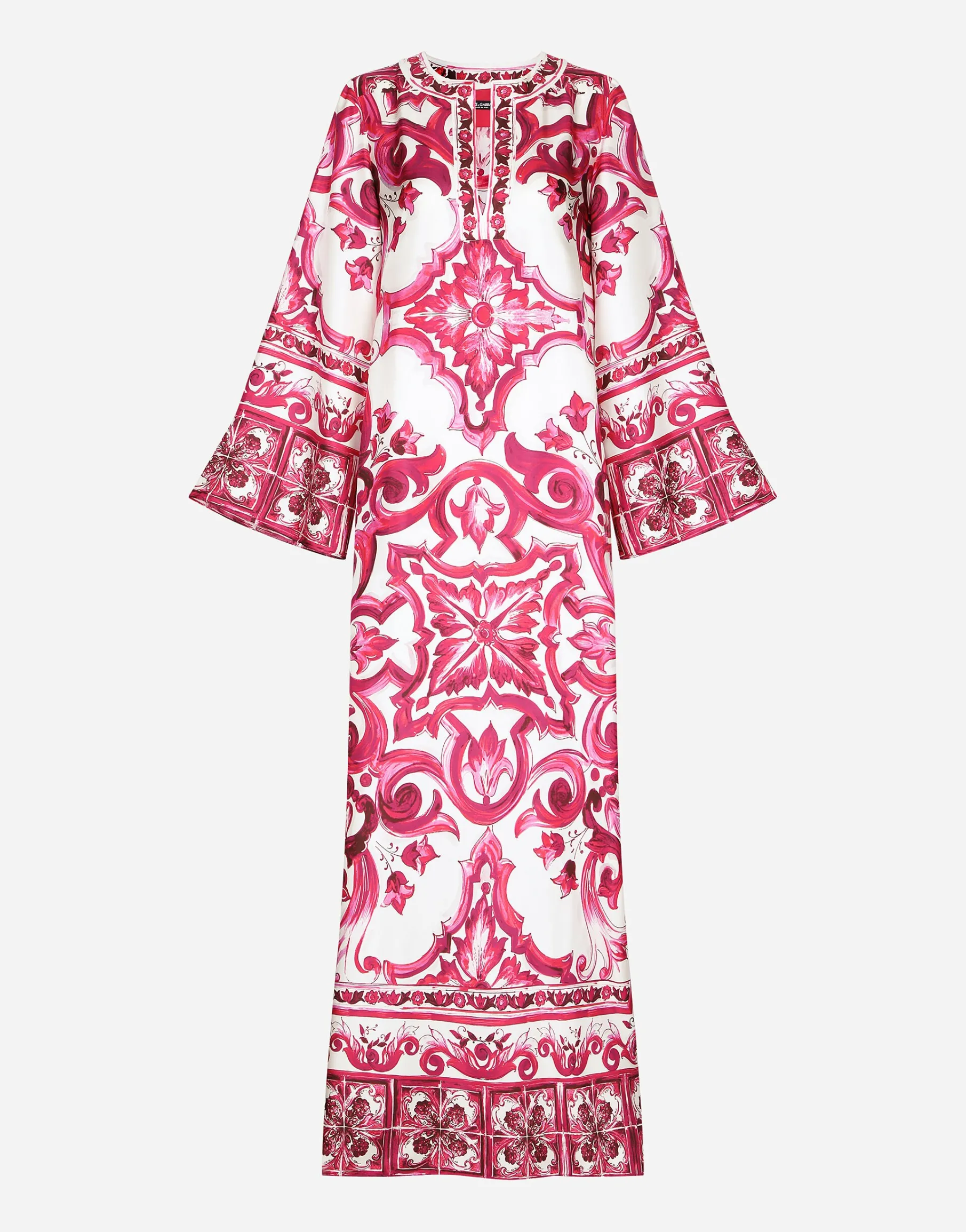Twill caftan with Majolica print