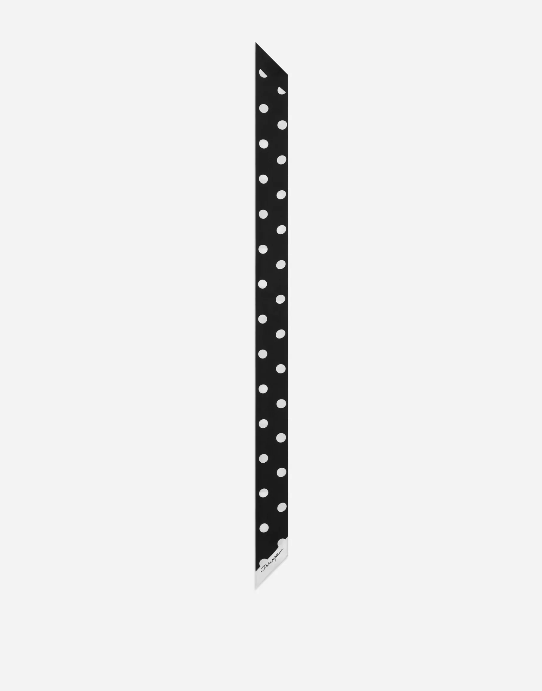 Twill headscarf with polka-dot and striped print (6x100)