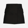 Twill mini wrap skirt
