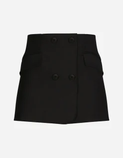 Twill mini wrap skirt