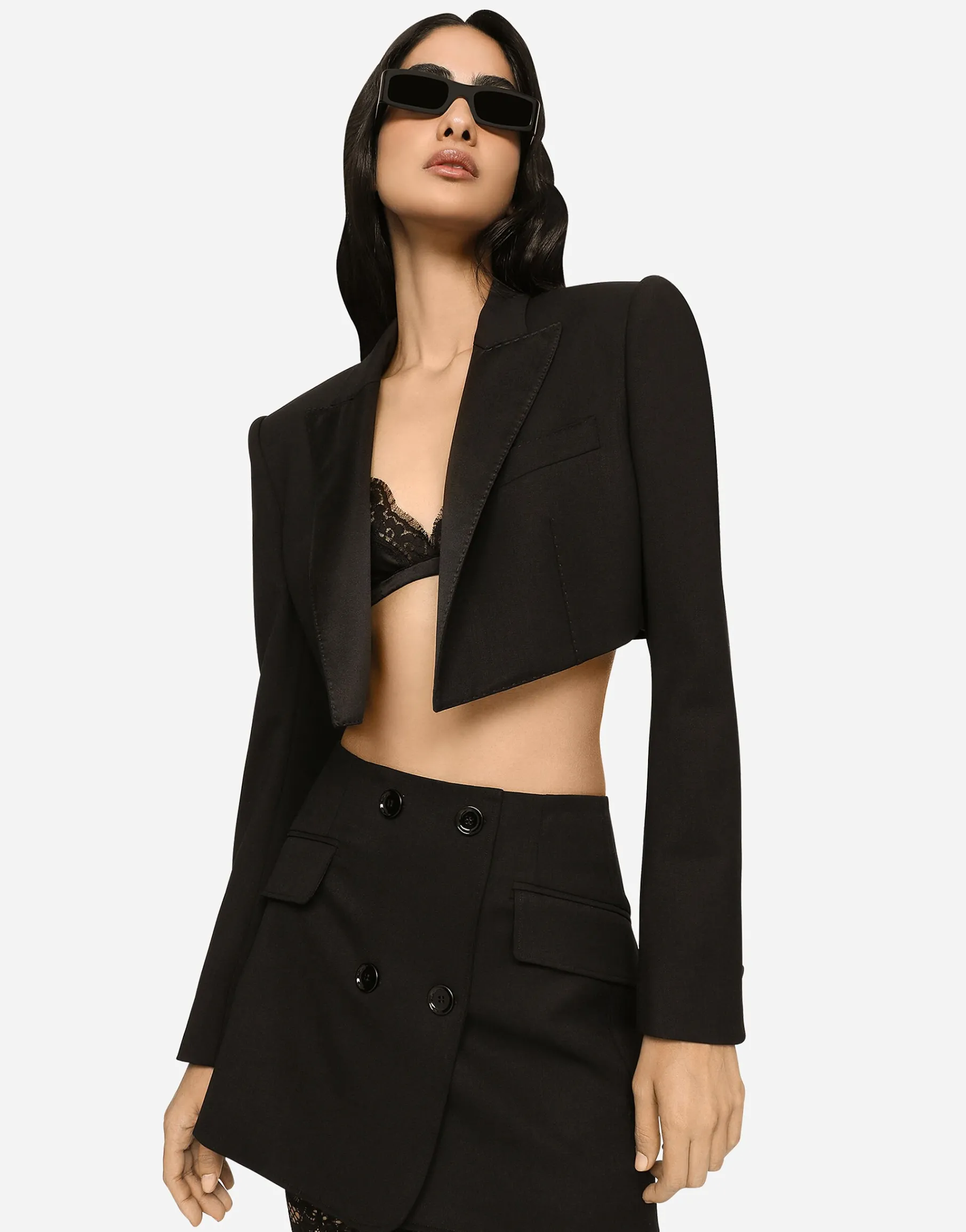 Twill mini wrap skirt